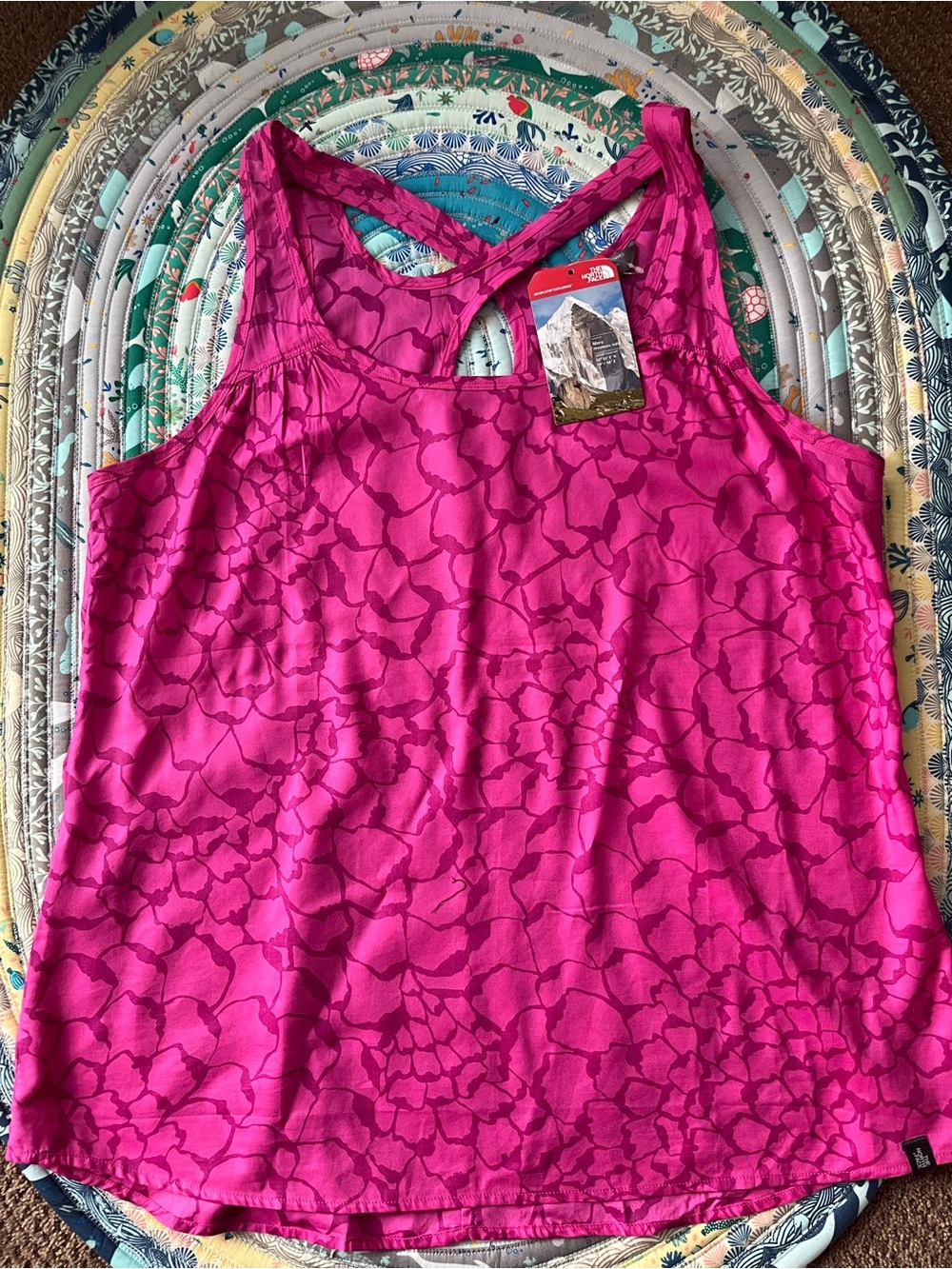 The North Face Bright Pink Abstract Racerback Tank